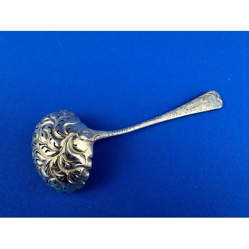 17 - Georgian Hallmarked Silver Sugar Sifter Spoon 51.17g