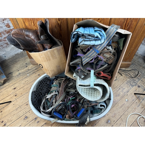 445 - Very Large Quantity of Used Horse Tack inc. Large Dog Bed