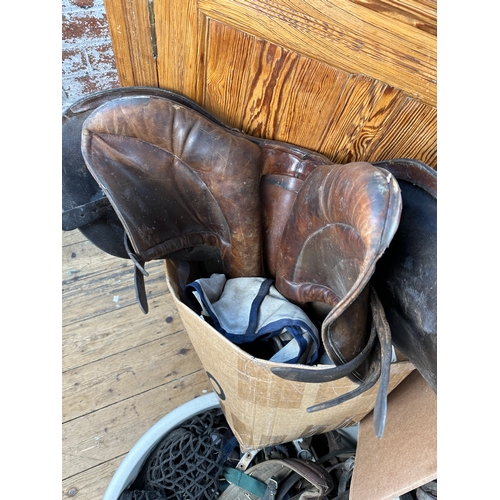 445 - Very Large Quantity of Used Horse Tack inc. Large Dog Bed