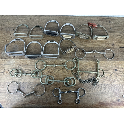 446 - Collection of Horse Bits and Stirrups