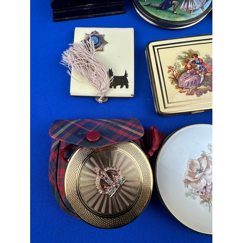 213 - Quantity of Compacts Including Wedgwood Jasperware, Stratton, Musical & Bakelite  etc.