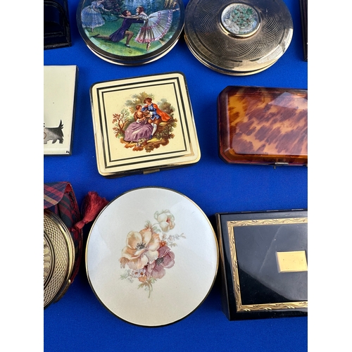 213 - Quantity of Compacts Including Wedgwood Jasperware, Stratton, Musical & Bakelite  etc.