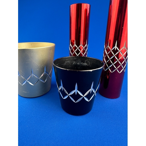 218 - Four Vintage Conrah Cristillium Anodised Aluminium Vases