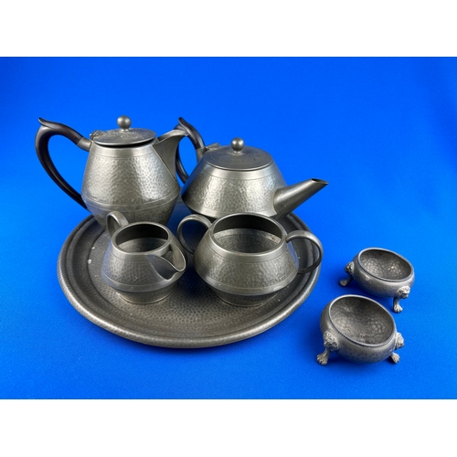 246 - Hammered Pewter Tea Set