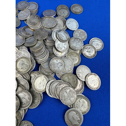 77 - 242g of Silver Three Pence Coins