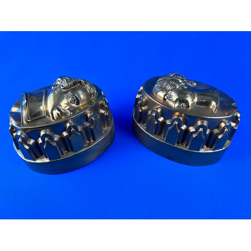 188 - Pair of Victorian, Victoria & Albert Copper Jelly Moulds