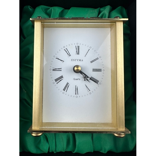 324 - Two Estyma Quartz Carriage Clocks