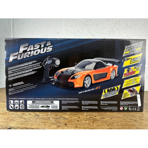 105 - Fast & Furious Jada RC Drift 1:10 Scale Han's Mazda RX-7 Radio Control Drift Car - As New, Full Kit