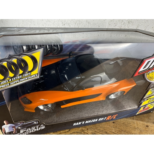 105 - Fast & Furious Jada RC Drift 1:10 Scale Han's Mazda RX-7 Radio Control Drift Car - As New, Full Kit