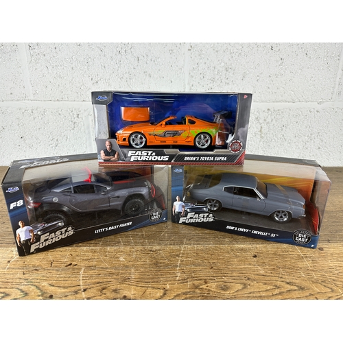 110 - Fast & Furious 1:24 Scale Jada Die Cast Collectors Cars inc. Brian's Toyota Supra, Letty's Rally Fig... 