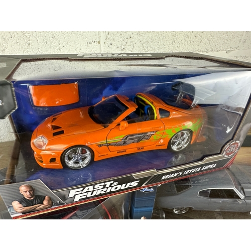 110 - Fast & Furious 1:24 Scale Jada Die Cast Collectors Cars inc. Brian's Toyota Supra, Letty's Rally Fig... 