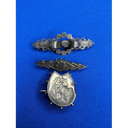 49 - Three Victorian Silver Brooches