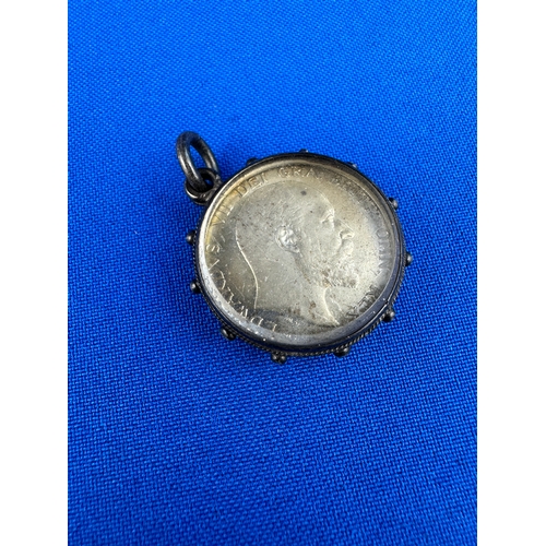 59 - Silver Watch Fob with 1902 Shilling
