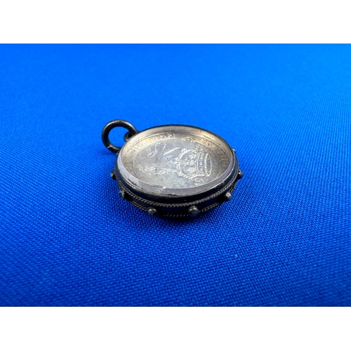 59 - Silver Watch Fob with 1902 Shilling