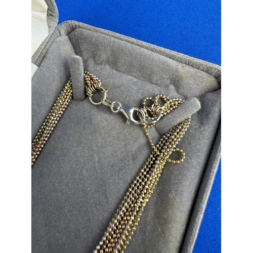 53 - Boxed Silver Multi Strand Necklace