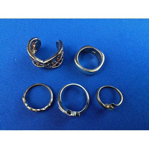 342 - Five 925 Silver Rings