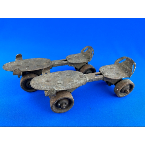 88 - Vintage Roller Skates with Metal Wheels
