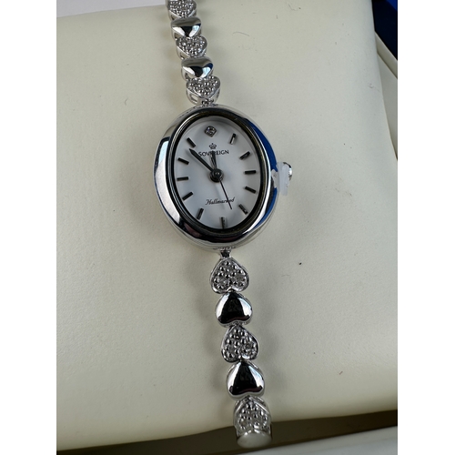 86 - Ladies Sovereign Sterling Silver Case Watch