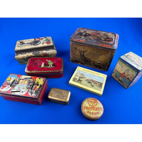 199 - Quantity of Antique & Later Tins including Colman's Mustard, C.W.S. Crumpsall Biscuits, Properts Dub... 