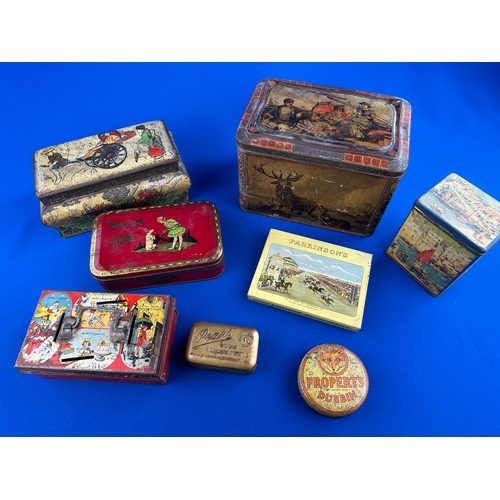 199 - Quantity of Antique & Later Tins including Colman's Mustard, C.W.S. Crumpsall Biscuits, Properts Dub... 