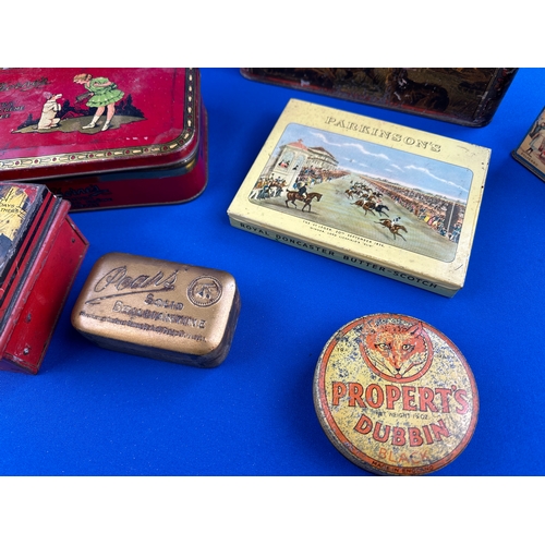 199 - Quantity of Antique & Later Tins including Colman's Mustard, C.W.S. Crumpsall Biscuits, Properts Dub... 