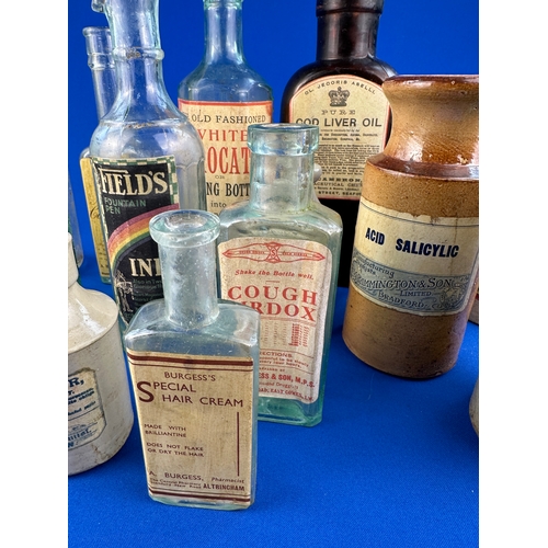 204 - Collection of Vintage Jars & Bottles with Labels