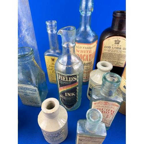 204 - Collection of Vintage Jars & Bottles with Labels