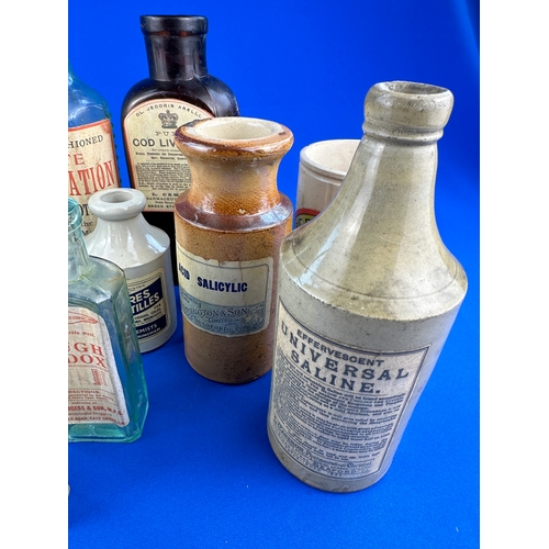 204 - Collection of Vintage Jars & Bottles with Labels