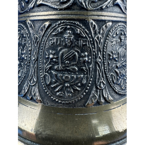 293 - Heavily Decorated Bronze Buddhist Nepalese/Tibetan Amkhora Vase