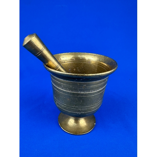 297 - Heavy Brass Pestle and Mortar