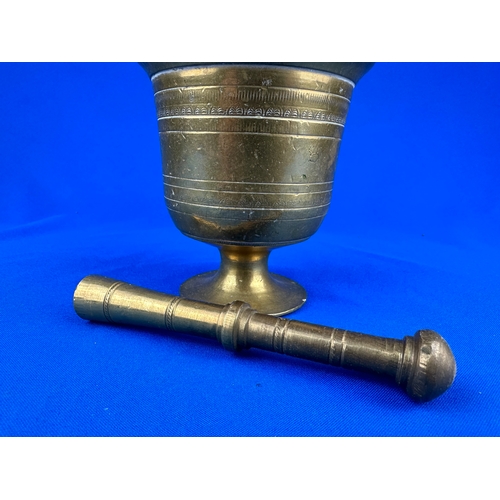 297 - Heavy Brass Pestle and Mortar