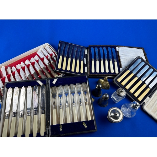 292 - Vintage Boxed Flatware including Horn Handled Steak Set