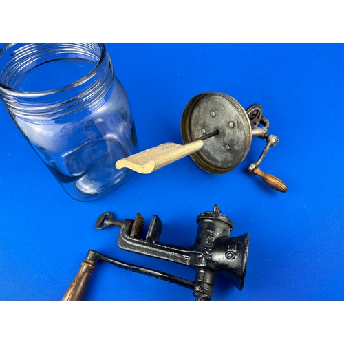 181 - Large Butter Churn & Mincer