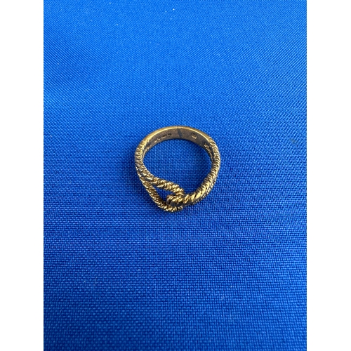 5 - 9ct Gold Rope Ring 3.95g size K