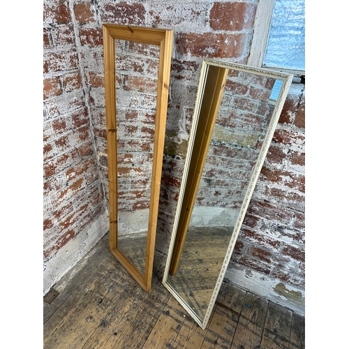 496 - Two long Mirrors one with Pine Frame