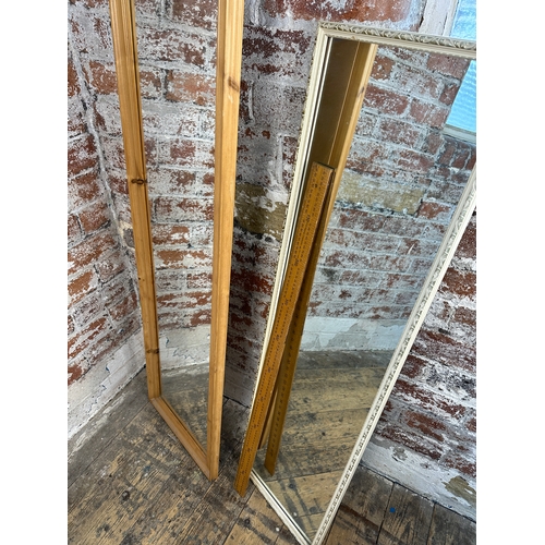 496 - Two long Mirrors one with Pine Frame