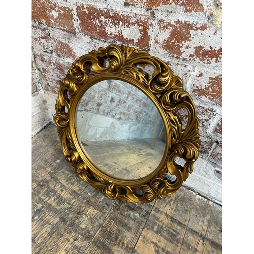 498 - Round Vintage Ornate Mirror