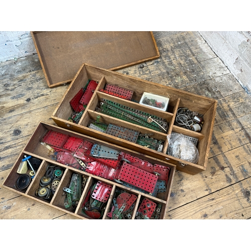 104 - Large Wooden Box of Vintage Meccano