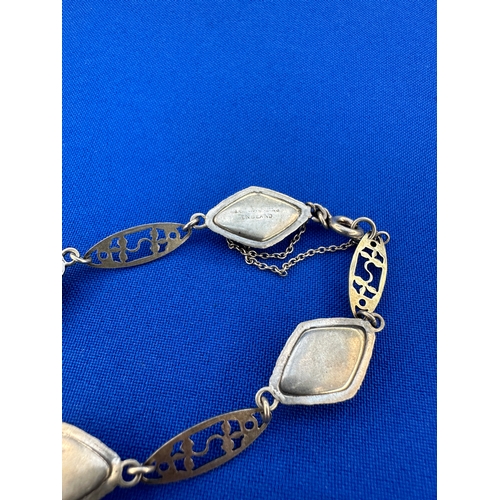 Silver and Butterfly Wing Panel Bracelet by Thomas Mott. Stamped ‘TLM ...