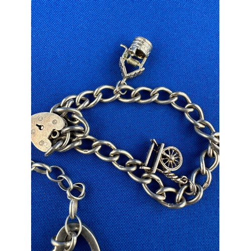 5 - Two Silver Charm Bracelets 28.75g