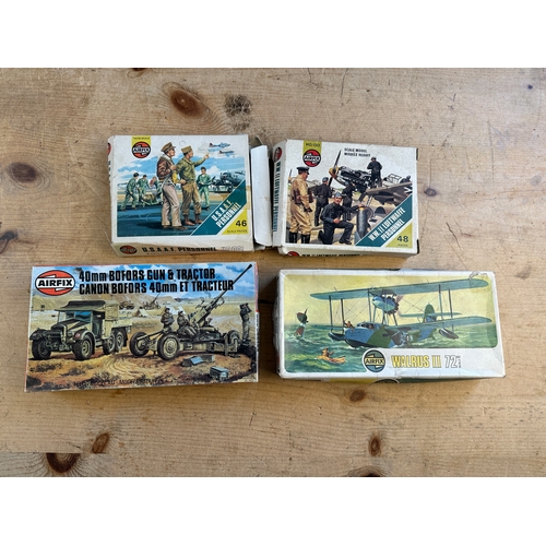 94 - Vintage Airfix Kits: Four Small Military Sets