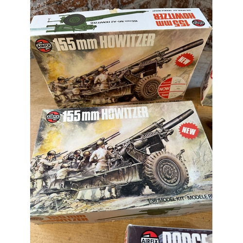 98 - Vintage Airfix Kits: Five Military Vehicles & Artillery Models