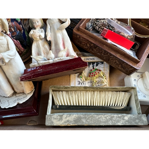 171 - Box of Collectables including Capodimonte & Jewellery