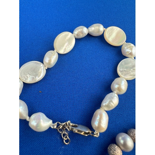 29 - Two Bracelets - Pearl TGGC & Mother of Pearl