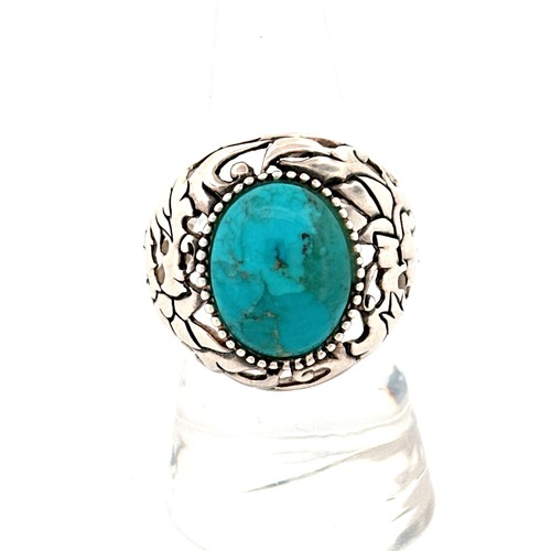 11 - 925 Silver & Turquoise Ring size P