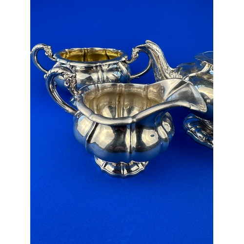 32 - George IV Hallmarked Silver Three Piece Tea Set. Edinburgh 1829 by James McKay 1480g