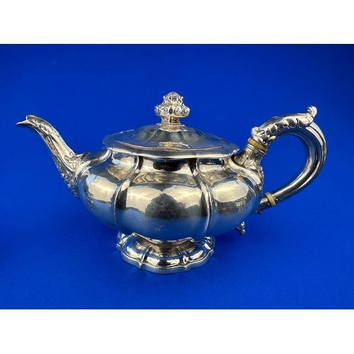 32 - George IV Hallmarked Silver Three Piece Tea Set. Edinburgh 1829 by James McKay 1480g