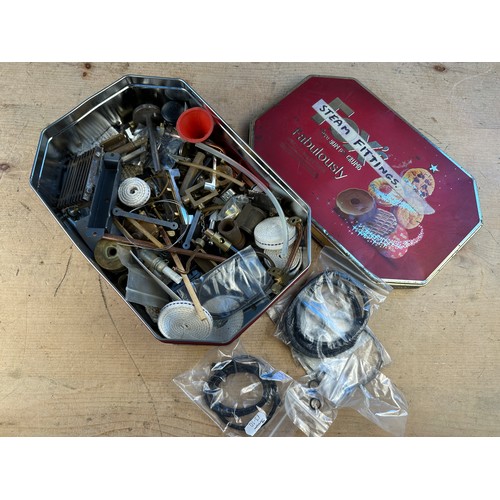 99 - Tin Contaaning Spares & Parts for Model Steam Engines, Mamod etc.