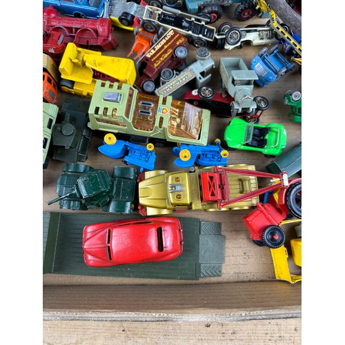 104 - Box of Vintage Die Cast Cars & other Vehicles including Matchbox & Corgi