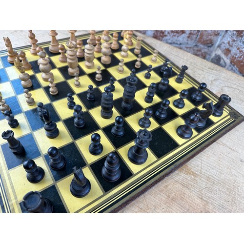 106 - Two Vintage Wooden Chess Sets (a/f) & Draughts Pieces.